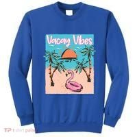 Vacay Vibes Beach Flamingo Summer Vacation Gift Sweatshirt thumb 0