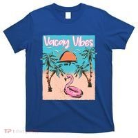 Vacay Vibes Beach Flamingo Summer Vacation Gift T-Shirt thumb 0