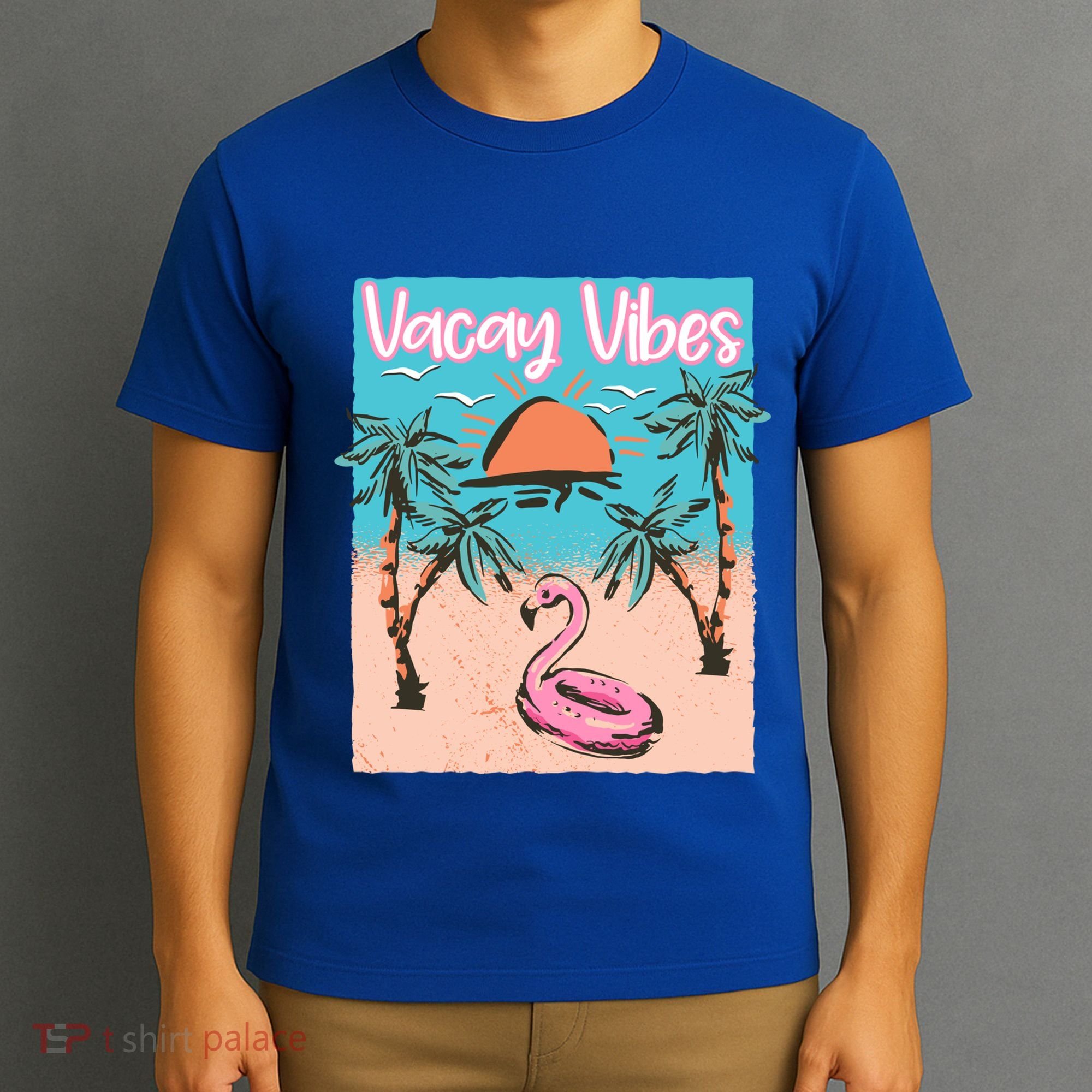 Vacay Vibes Beach Flamingo Summer Vacation Gift T-Shirt