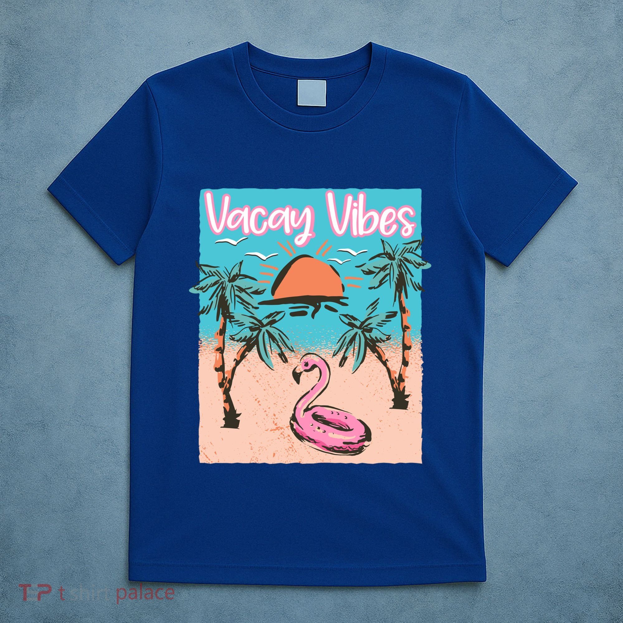 Vacay Vibes Beach Flamingo Summer Vacation Gift T-Shirt