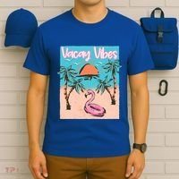 Vacay Vibes Beach Flamingo Summer Vacation Gift T-Shirt thumb 6