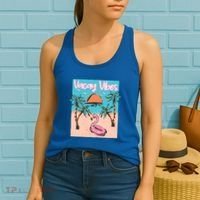 Vacay Vibes Beach Flamingo Summer Vacation Gift Women's Tank Top thumb 2