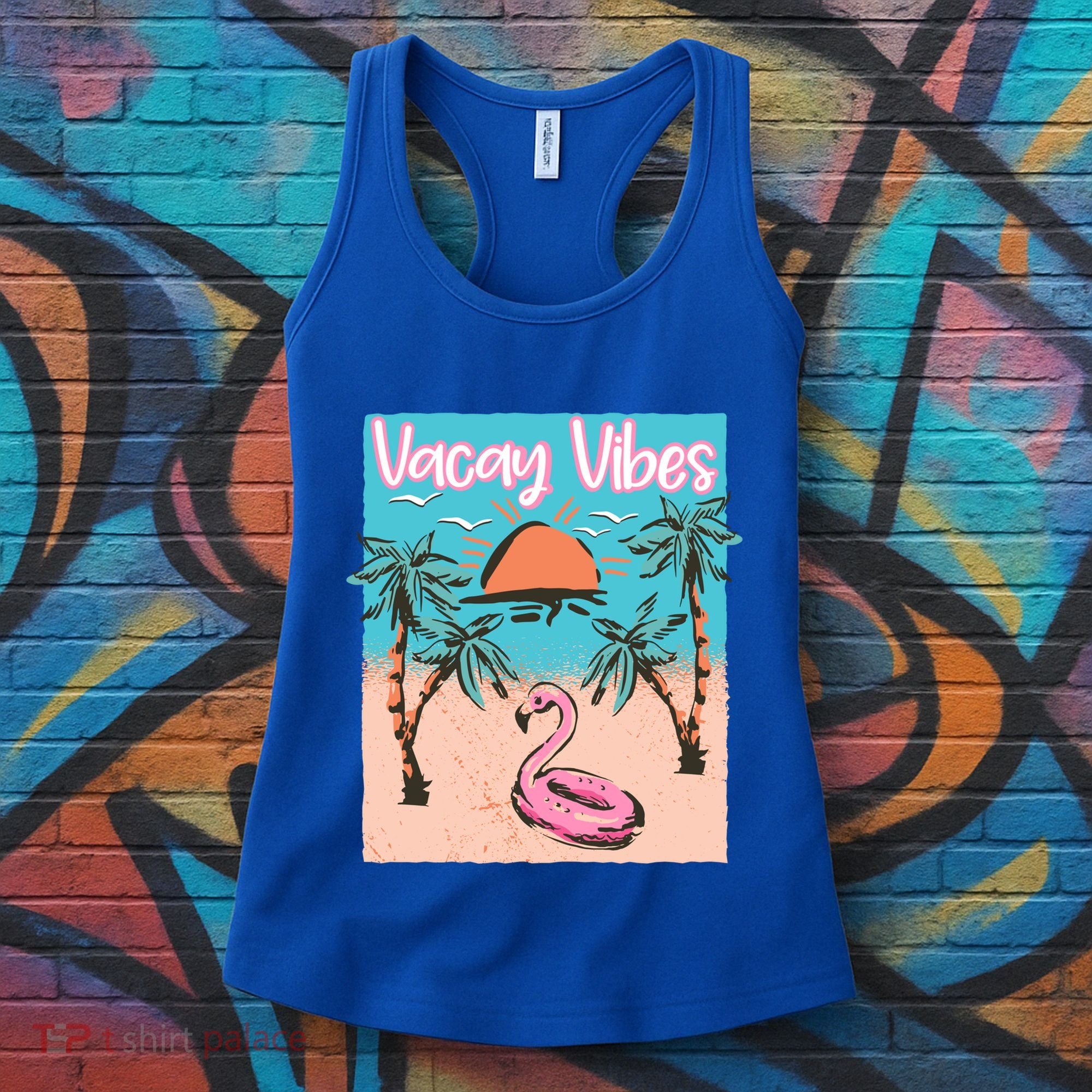 Vacay Vibes Beach Flamingo Summer Vacation Gift Women's Tank Top