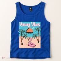 Vacay Vibes Beach Flamingo Summer Vacation Gift Tank Top thumb 2