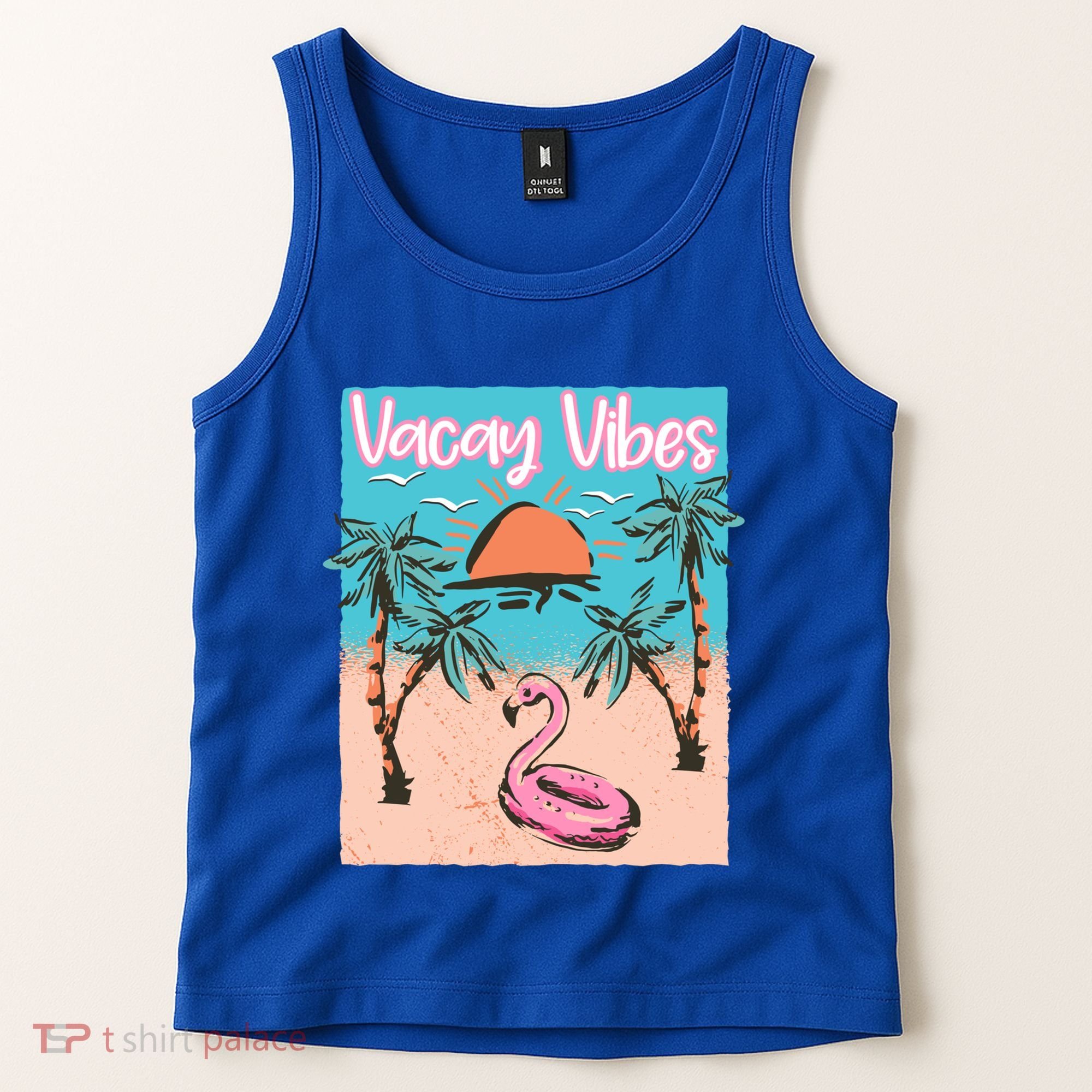 Vacay Vibes Beach Flamingo Summer Vacation Gift Tank Top