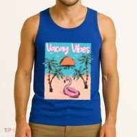 Vacay Vibes Beach Flamingo Summer Vacation Gift Tank Top thumb 3