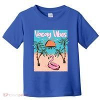Vacay Vibes Beach Flamingo Summer Vacation Gift Toddler T-Shirt thumb 0
