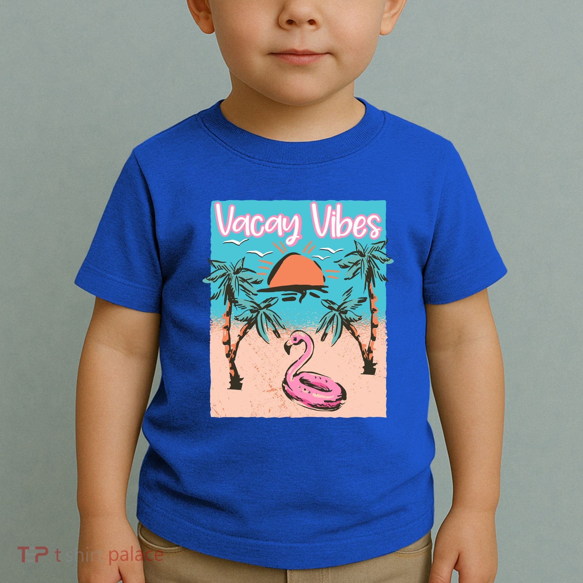 Vacay Vibes Beach Flamingo Summer Vacation Gift Toddler T-Shirt
