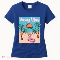 Vacay Vibes Beach Flamingo Summer Vacation Gift Women's T-Shirt thumb 0