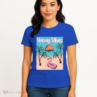 Vacay Vibes Beach Flamingo Summer Vacation Gift Women's T-Shirt thumb 4
