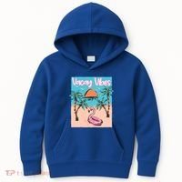 Vacay Vibes Beach Flamingo Summer Vacation Gift Kids Hoodie thumb 0