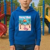 Vacay Vibes Beach Flamingo Summer Vacation Gift Kids Hoodie thumb 2