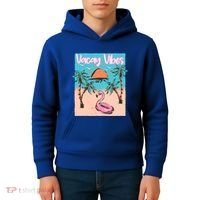 Vacay Vibes Beach Flamingo Summer Vacation Gift Kids Hoodie thumb 4