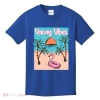 Vacay Vibes Beach Flamingo Summer Vacation Gift Kids T-Shirt thumb 0