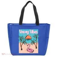 Vacay Vibes Beach Flamingo Summer Vacation Gift Tote Bag thumb 0