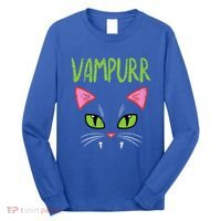 Vampurr Vampire Cat Funny Halloween Costume Long Sleeve Shirt thumb 0