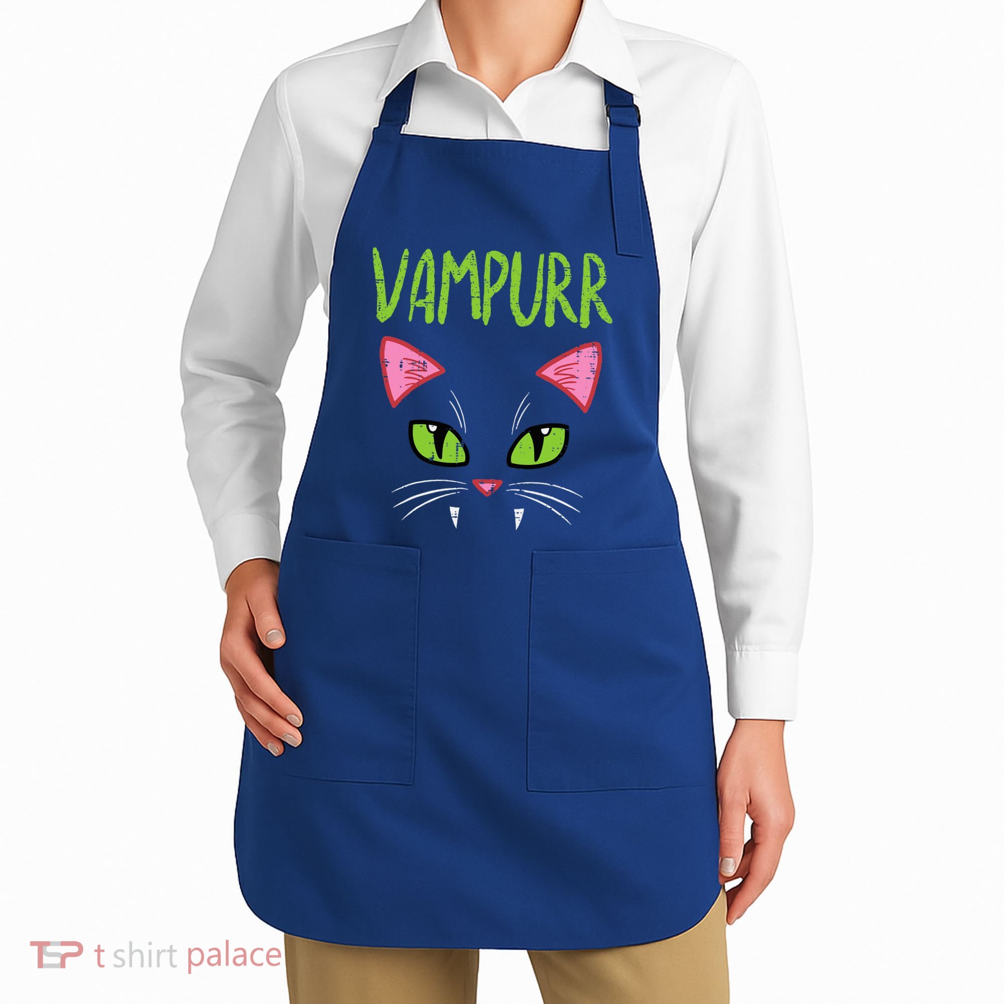 Vampurr Vampire Cat Funny Halloween Costume Apron