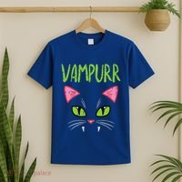 Vampurr Vampire Cat Funny Halloween Costume T-Shirt thumb 2