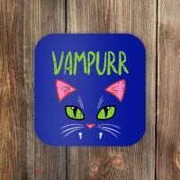 Vampurr Vampire Cat Funny Halloween Costume Coaster thumb 0
