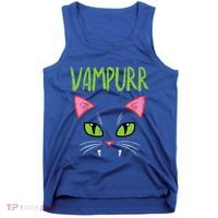 Vampurr Vampire Cat Funny Halloween Costume Tank Top thumb 0