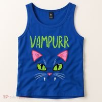 Vampurr Vampire Cat Funny Halloween Costume Tank Top thumb 2