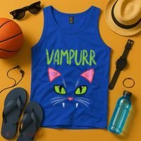 Vampurr Vampire Cat Funny Halloween Costume Tank Top thumb 4