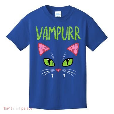 Vampurr Vampire Cat Funny Halloween Costume Kids T-Shirt
