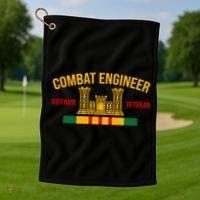 Vietnam Veteran Combat Engineer symbol Golf Towel thumb 1