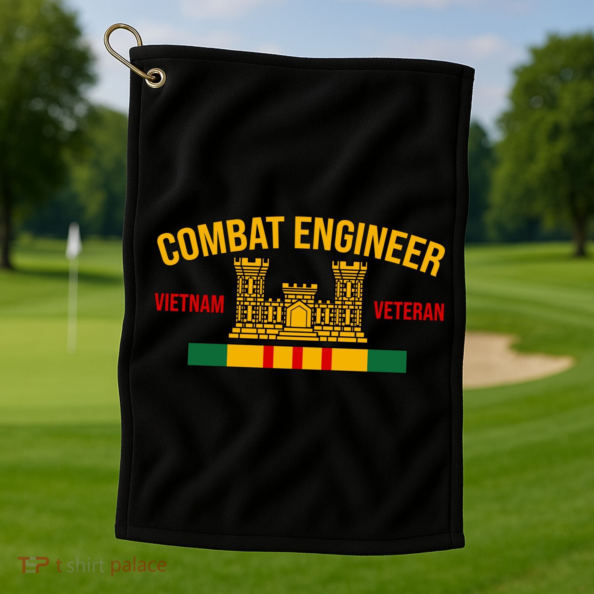 Vietnam Veteran Combat Engineer symbol Golf Towel