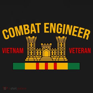 Vietnam Veteran Combat Engineer symbol Cropped Pullover Crew
