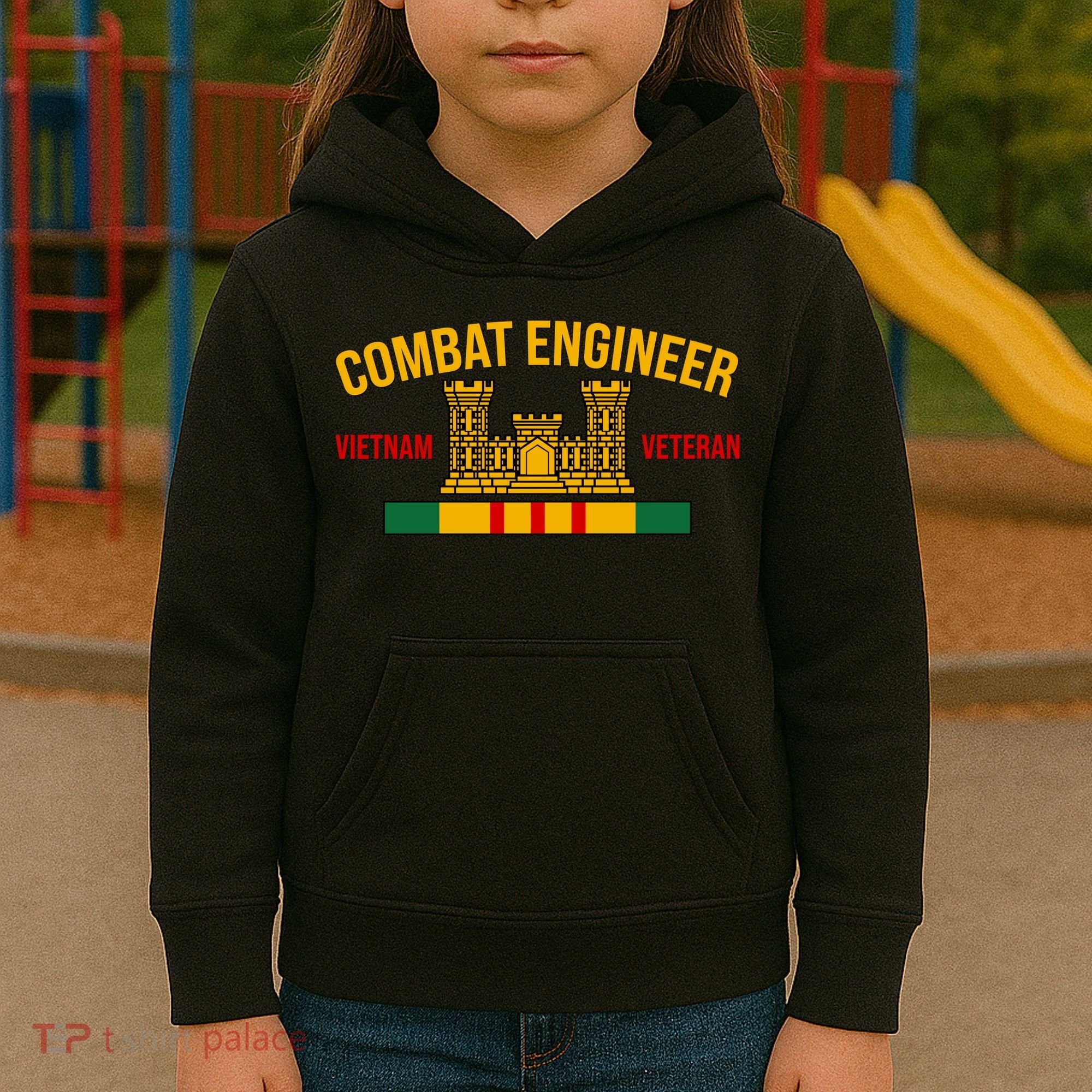 Vietnam Veteran Combat Engineer symbol Kids Hoodie