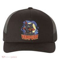 Vampurr Vampire Cat Yupoong Adult 5-Panel Trucker Hat thumb 0