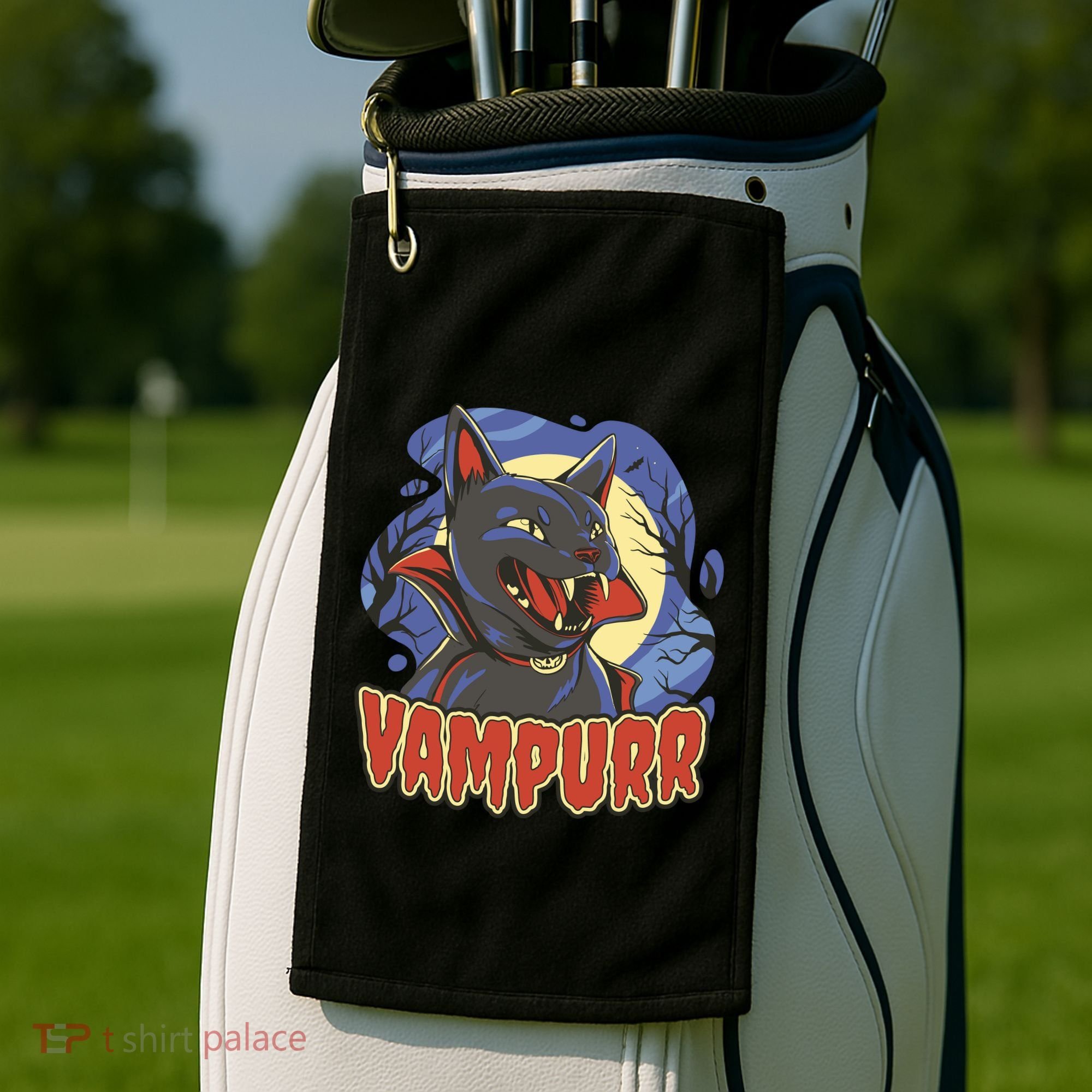 Vampurr Vampire Cat Golf Towel