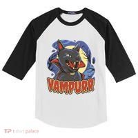 Vampurr Vampire Cat Kids Colorblock Raglan Jersey thumb 0