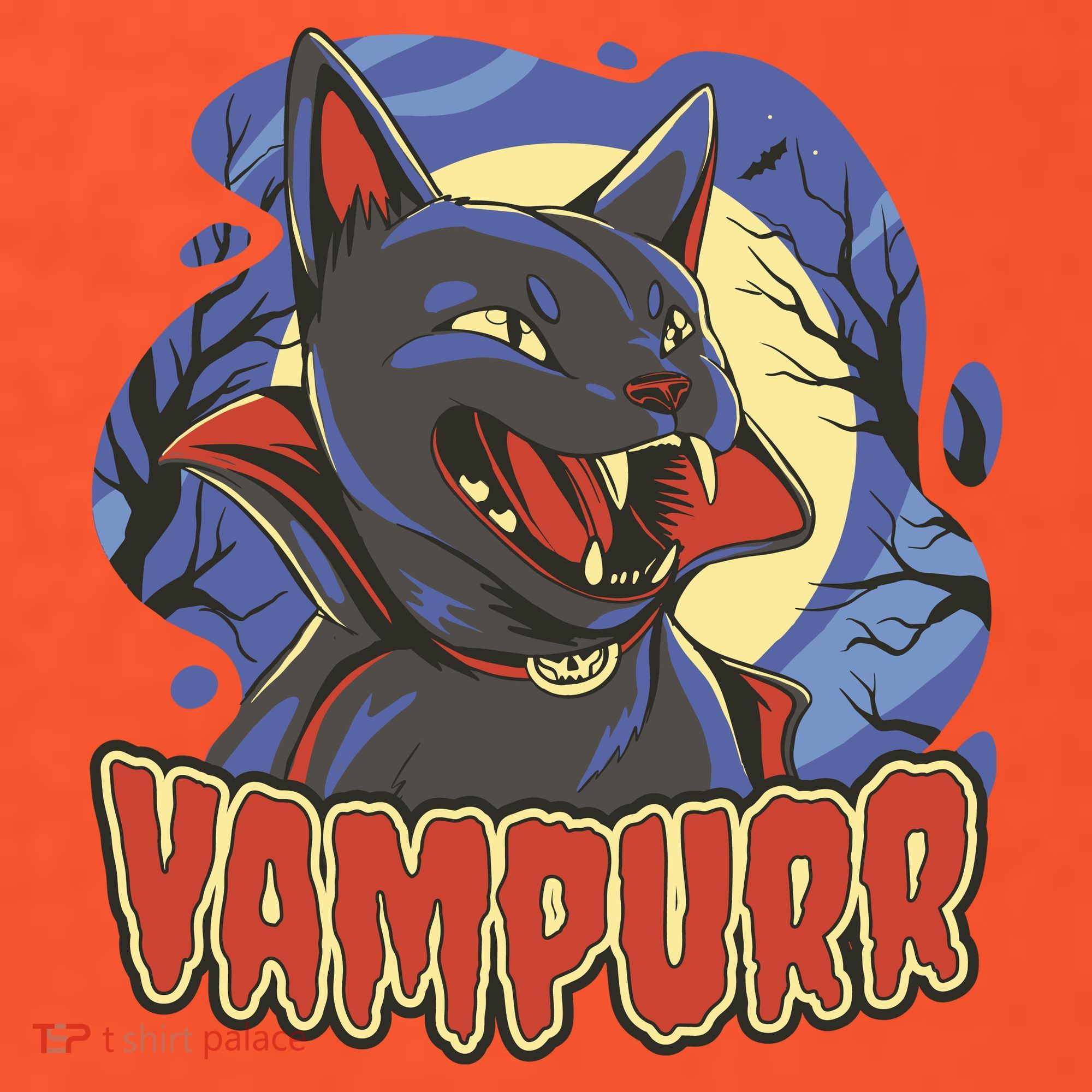 Vampurr Vampire Cat Button
