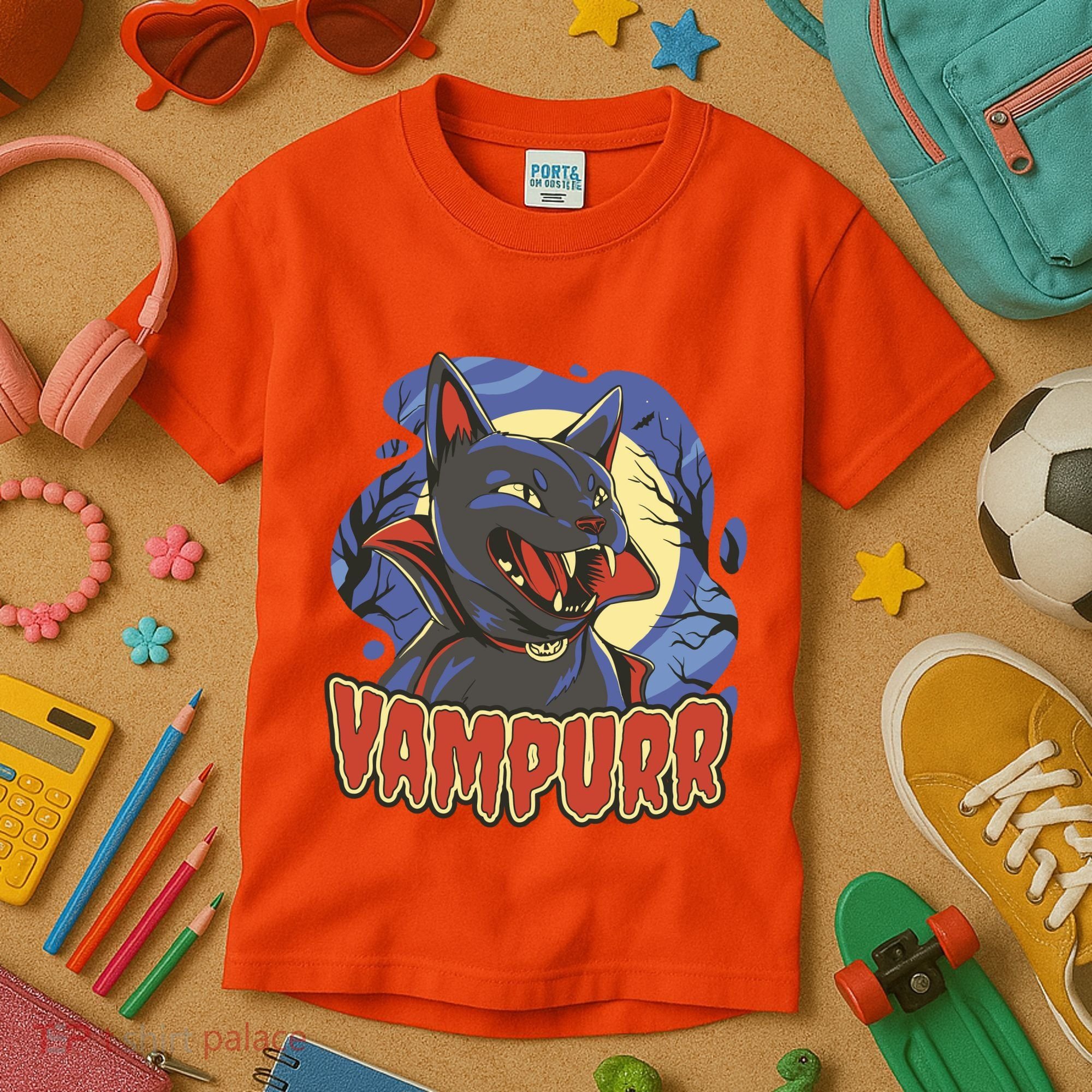 Vampurr Vampire Cat Kids T-Shirt