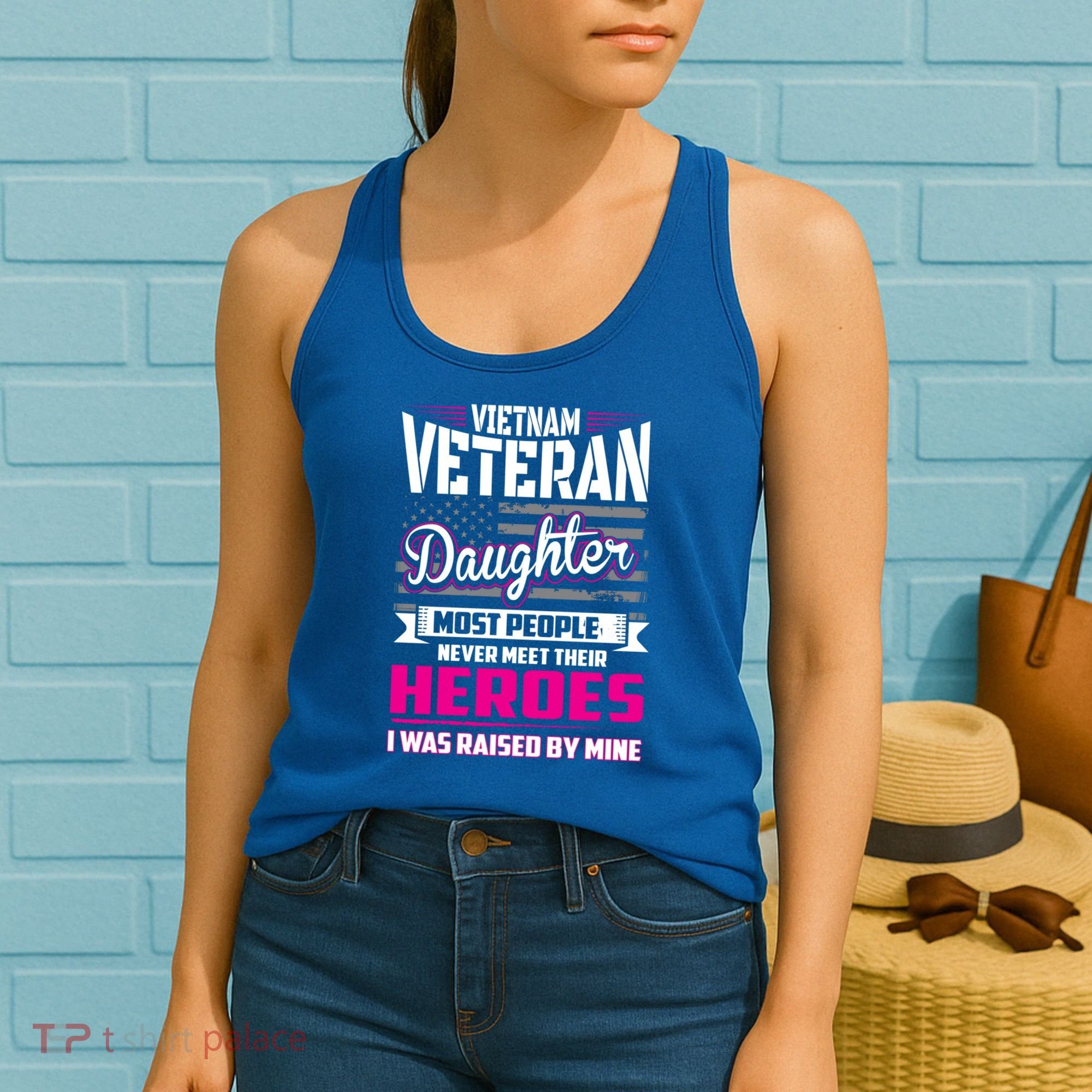 Vietnam Veteran Daughter Cute Gift Raised By My Hero Women's Tank Top