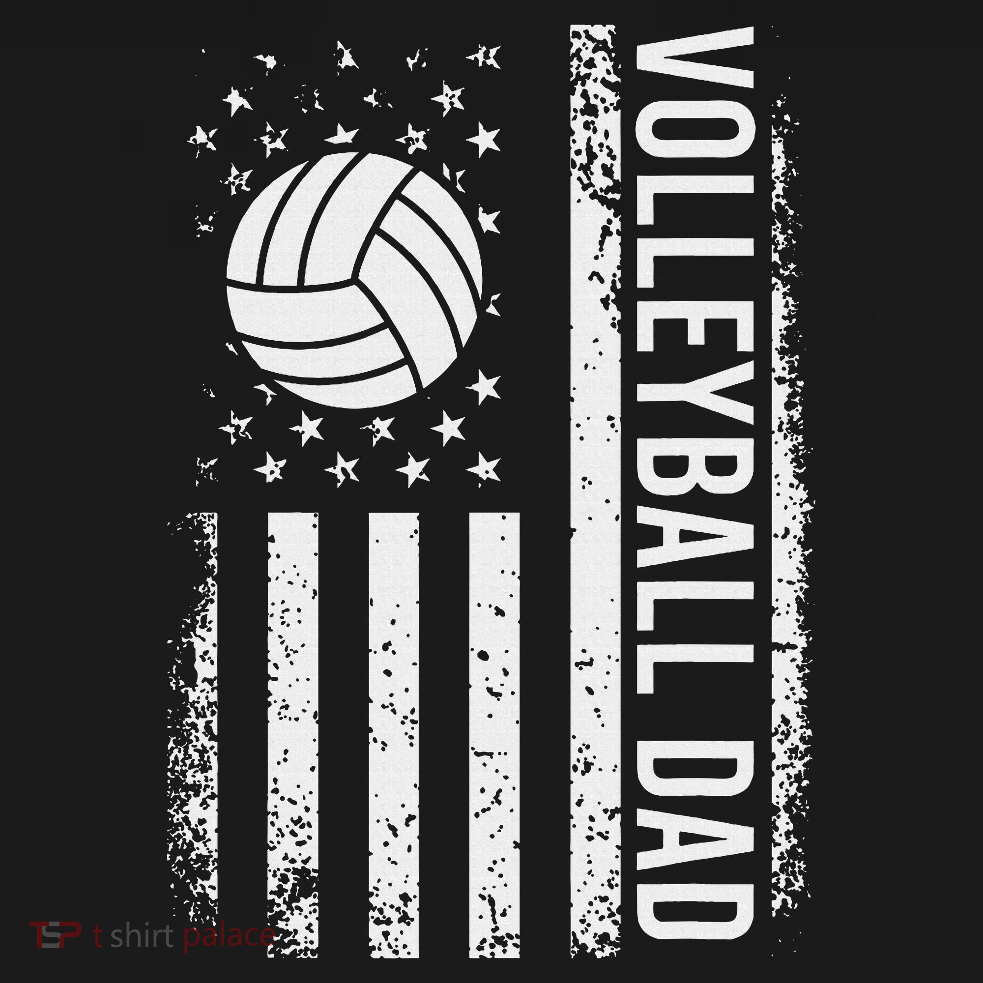 Vintage Volleyball Dad Usa Flag Retro Fathers Day Daddy Papa T-Shirt