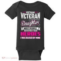 Vietnam Veteran Daughter Raised By My Hero Baby Bodysuit thumb 0