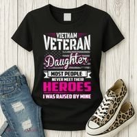 Vietnam Veteran Daughter Raised By My Hero Women's T-Shirt thumb 3