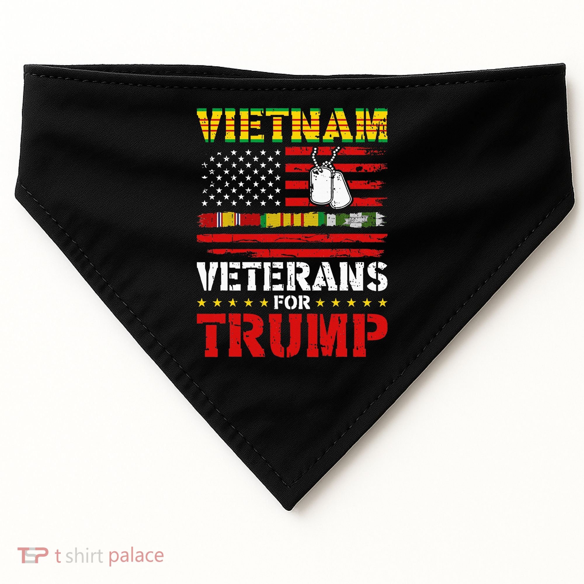 Vietnam Veterans For Trump 2024 USA-Made Doggie Bandana