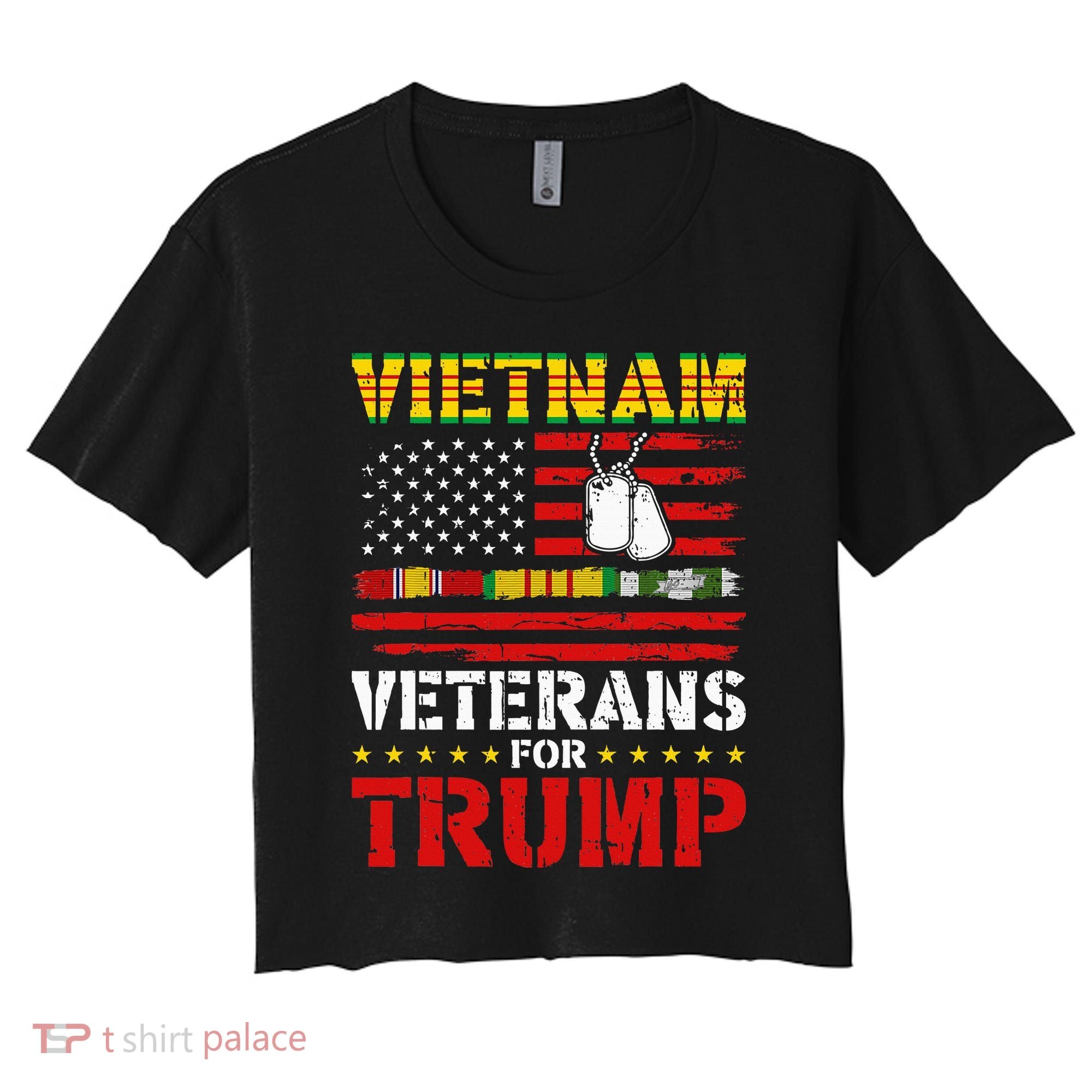 Vietnam Veterans For Trump 2024 Women's Crop Top Tee