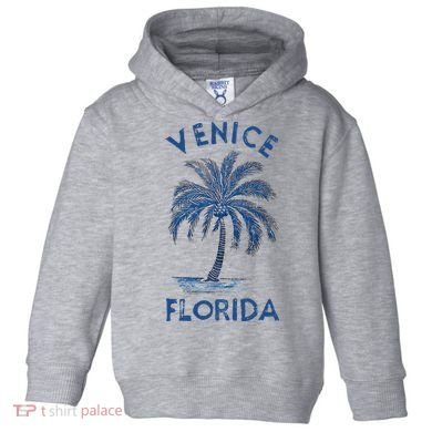 Vintage Venice Florida Palm Tree Fl Toddler Hoodie