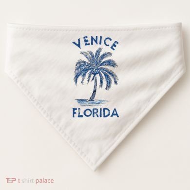 Vintage Venice Florida Palm Tree Fl USA-Made Doggie Bandana