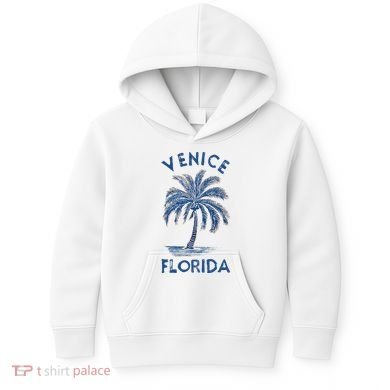Vintage Venice Florida Palm Tree Fl Kids Hoodie