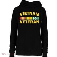 Vietnam Veteran Flag Logo Womens Funnel Neck Pullover Hood thumb 0