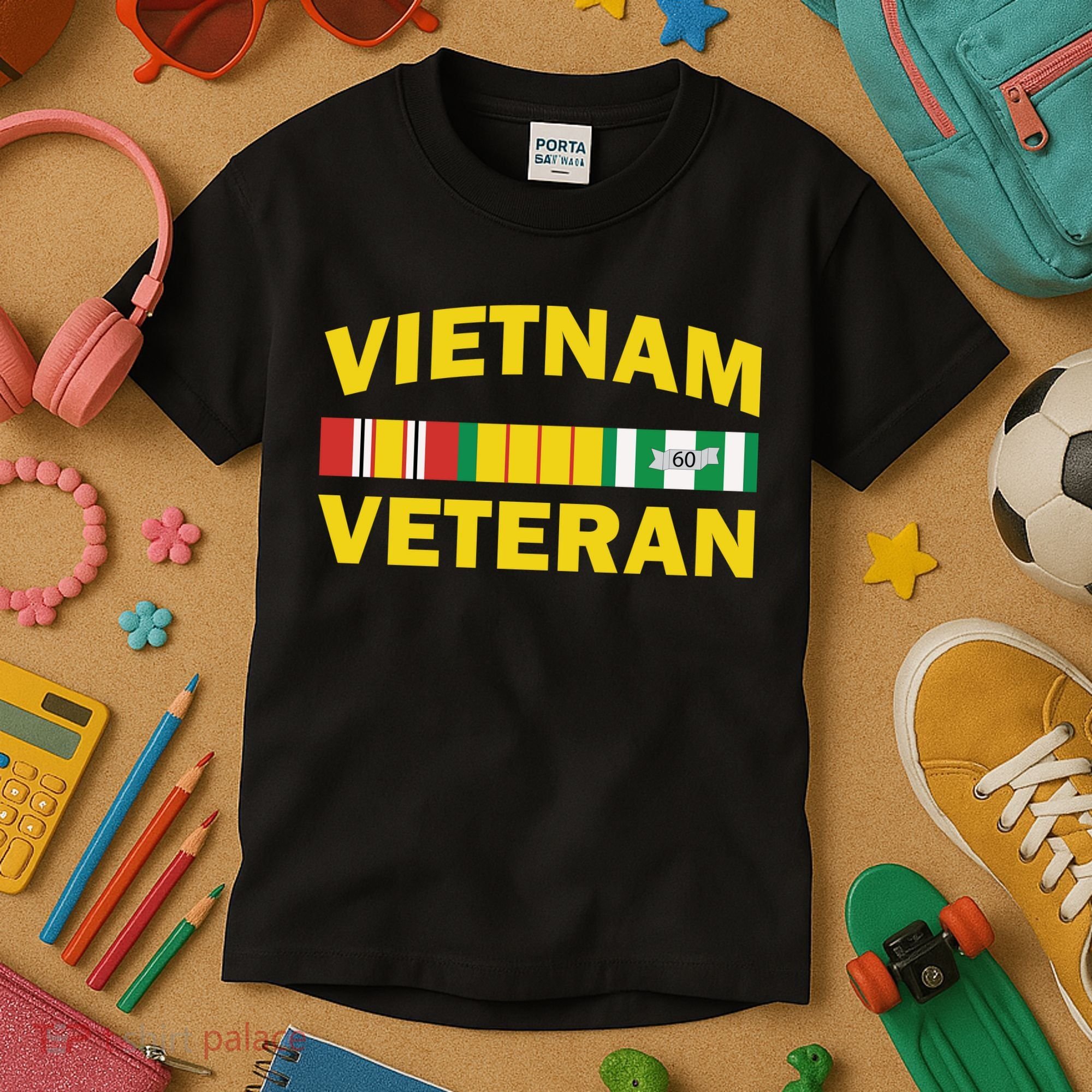 Vietnam Veteran Flag Logo Kids T-Shirt
