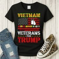 Vietnam Veterans For Trump 2024 Election Women's T-Shirt thumb 3