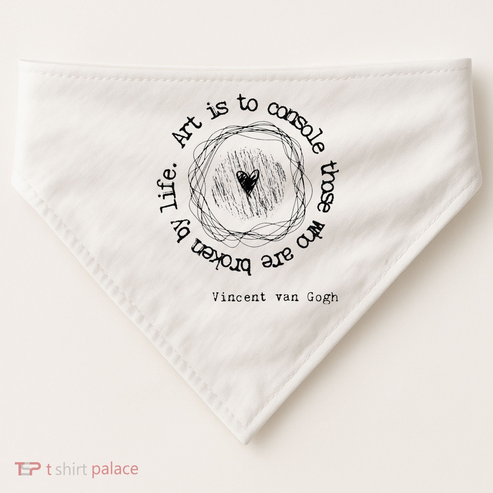 Vincent van Gogh Art Artist Inspirational Quote Text  USA-Made Doggie Bandana