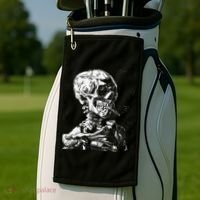 Vincent Van Gogh Skull With Cigarette Skeleton Halloween Golf Towel thumb 2
